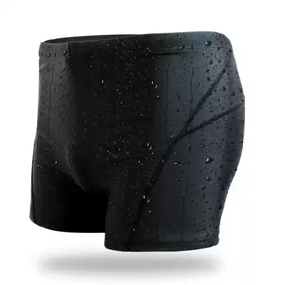 Men's shark skin swimming trunks flat corner fashion large size breathable swimming trunks plus fat men's hot spring swimsuit