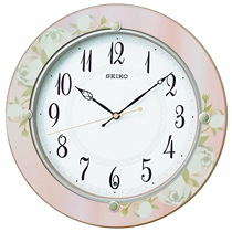 Japan direct mail SEIKO Seiko wooden flower inlaid living room wall clock