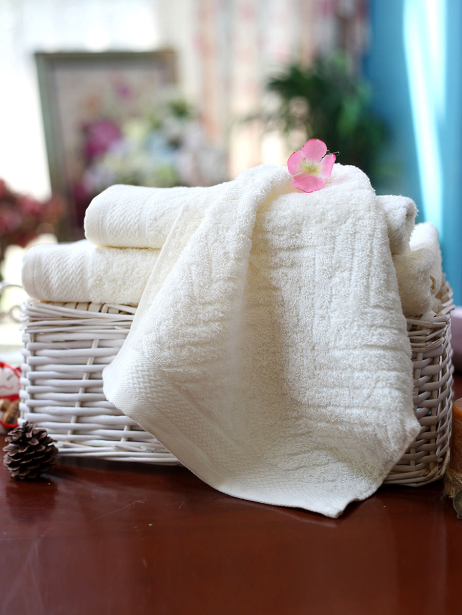 terry palmer|米白色斜纹缎澳洲精梳棉毛巾3件套