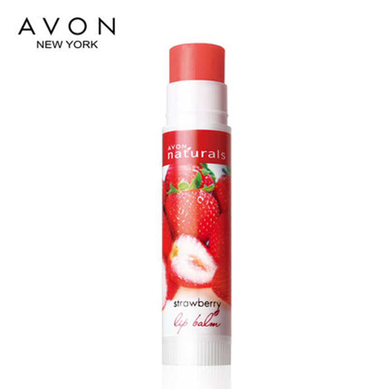Avon/雅芳 植物护理盈泽淡彩草莓润唇膏4g 滋润护唇膏淡彩保湿