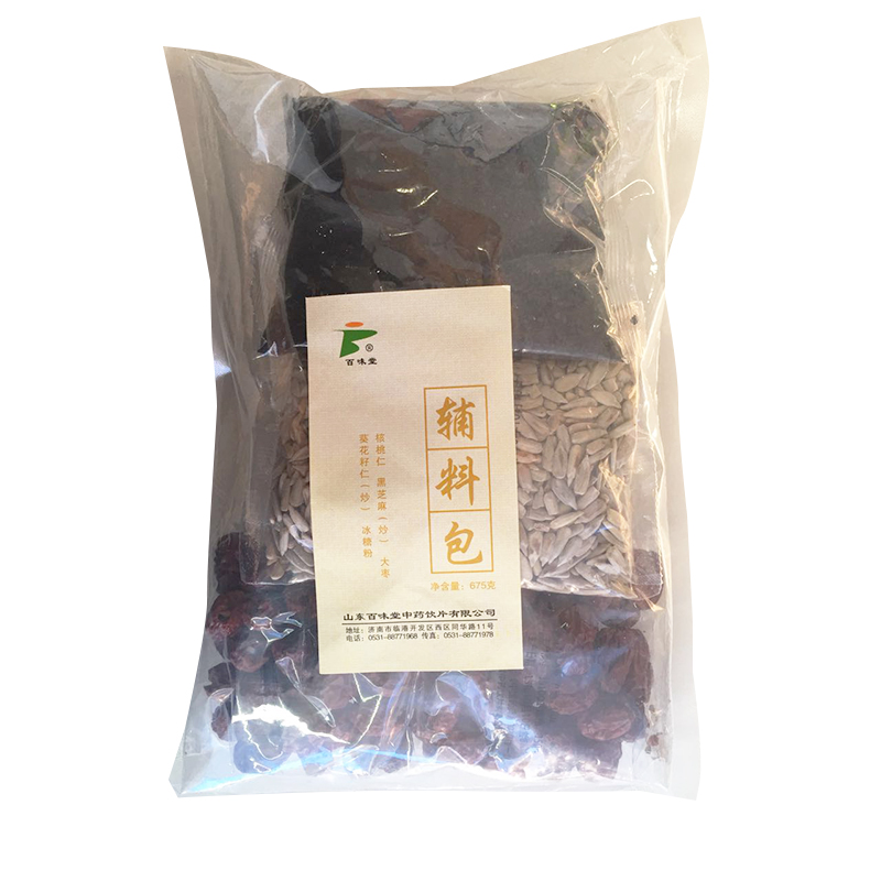 2袋包邮】百味堂 阿胶块熬胶辅料 含核桃仁黑芝麻冰糖大枣葵花籽