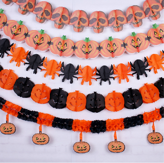 Halloween Decorative Supplies Ghost Festival Pull Flowers Wine Bar Scene Arrangement Props Terrorist Ghost Head Spider Pumpen-Taobao