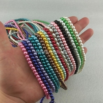 Gold imitation pearl necklace Fake gold Silver jewelry Pearl chain props simulation decoration round bead necklace