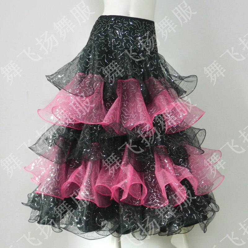 Dance Flying Young Lady Laced Morden Dance Half Body Practice Dress Grand Pendulum New Ballroom Dancing Skirt KD156