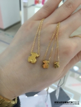 Spanish TOUS peach silk bear classic simple wild bear pendant 18K choker necklace female
