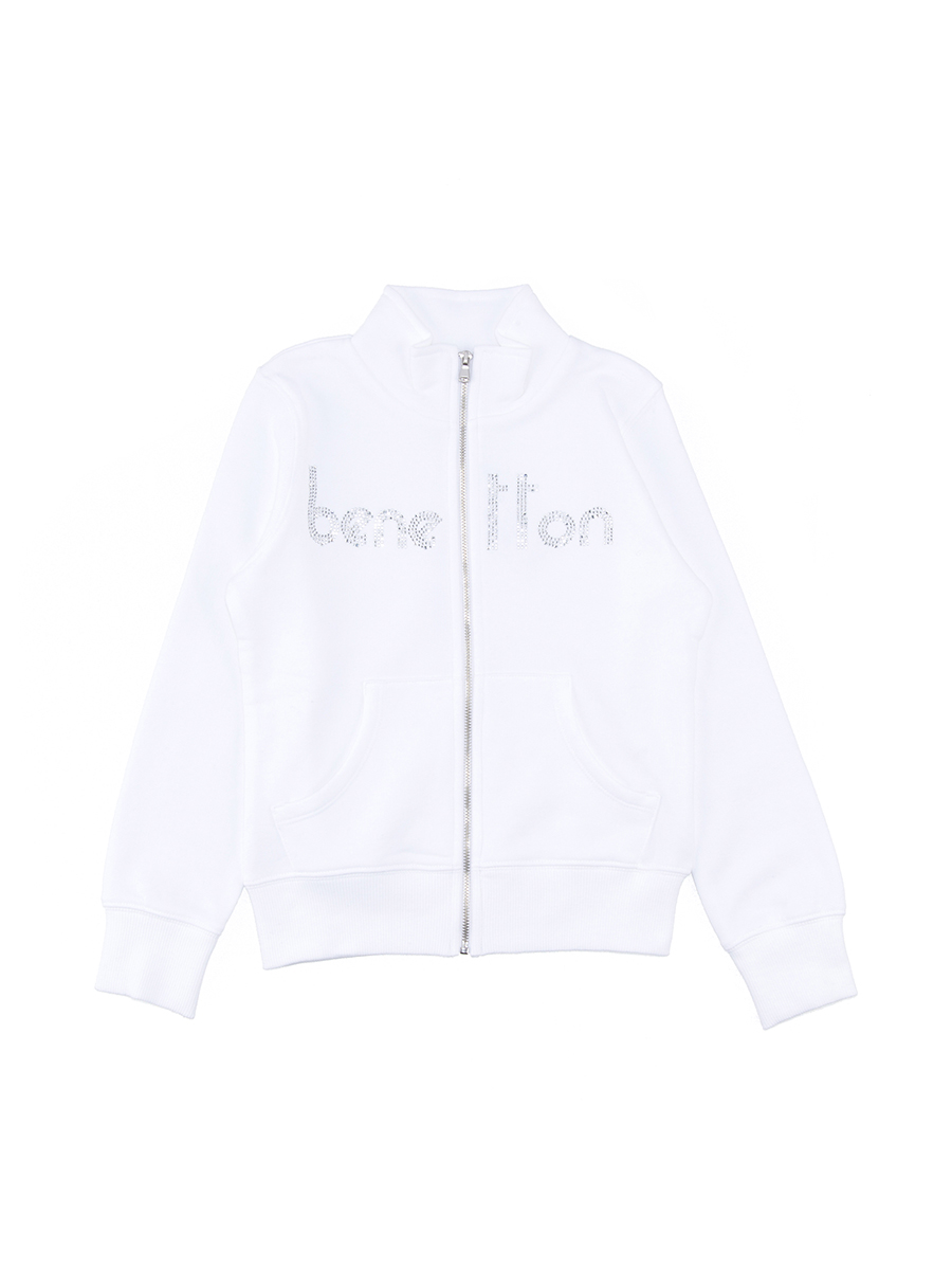 Benetton/贝纳通 白色字母Logo立领女童上衣