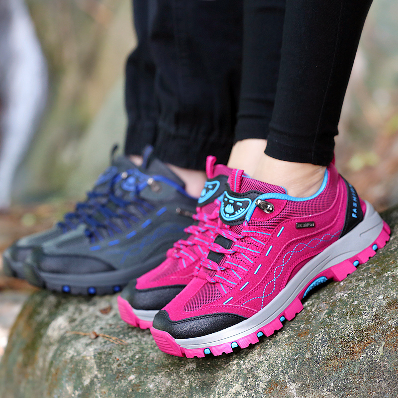 Climbing shoes men and women shoes waterproof and anti-wear, hiking shoes Spring and autumn style climbing shoes men's low helping cross-country running shoes