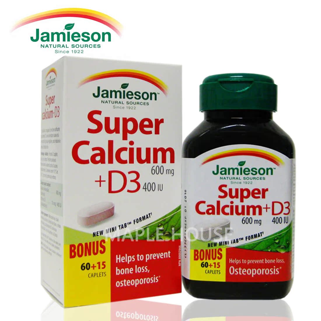 天猫国际 加拿大原装Jamieson健美生小粒钙加D3小粒易吞服 75粒