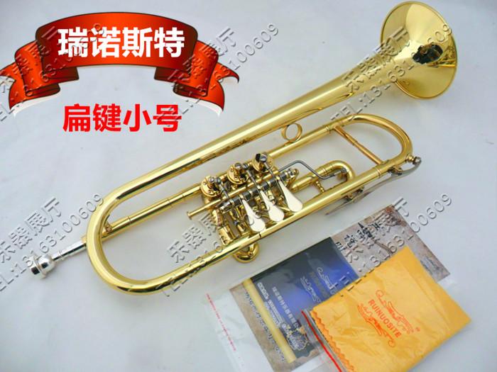 Renos flat key trumpet instrument B-drop electrophoresis gold professional