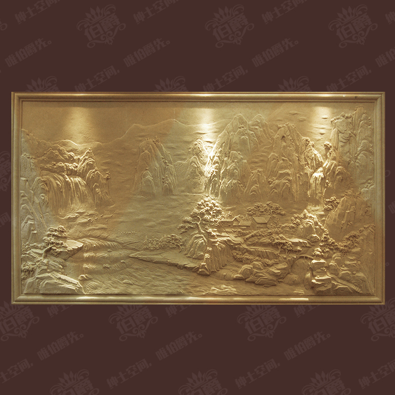 Manufacturer Direct Selling Living Room Hotel Lobby Sandstone Relief Mural Sandstone Background Wall Artificial Sculpture Water Sky One