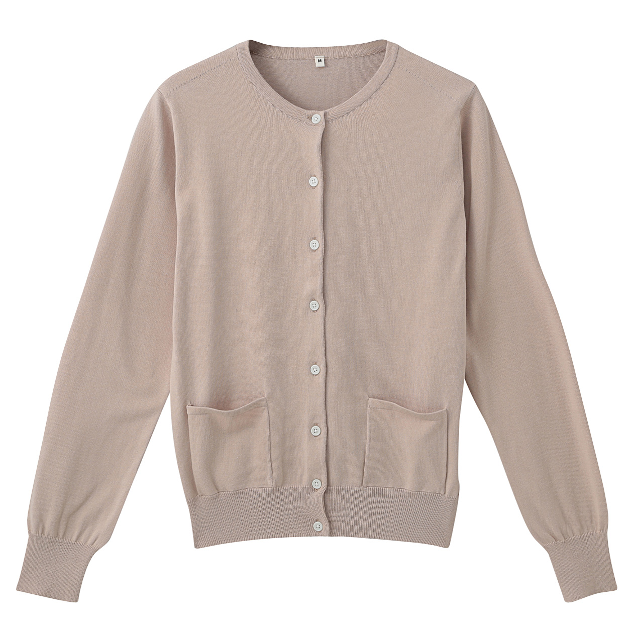 无印良品MUJI 女式 棉高针距圆领开衫
