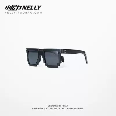 Tide brand Pixel sunglasses polarized sunglasses tide square frame cartoon spoof hip hop rap glasses men and women