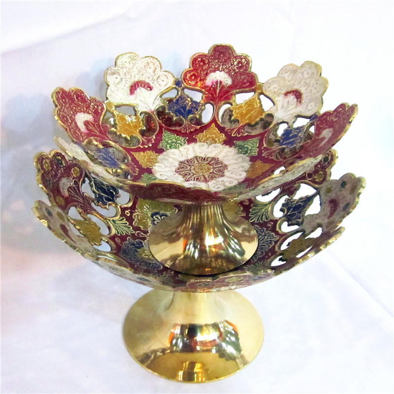 Indian traditional handicrafts imported copper carving hollow copper plate home life supplies