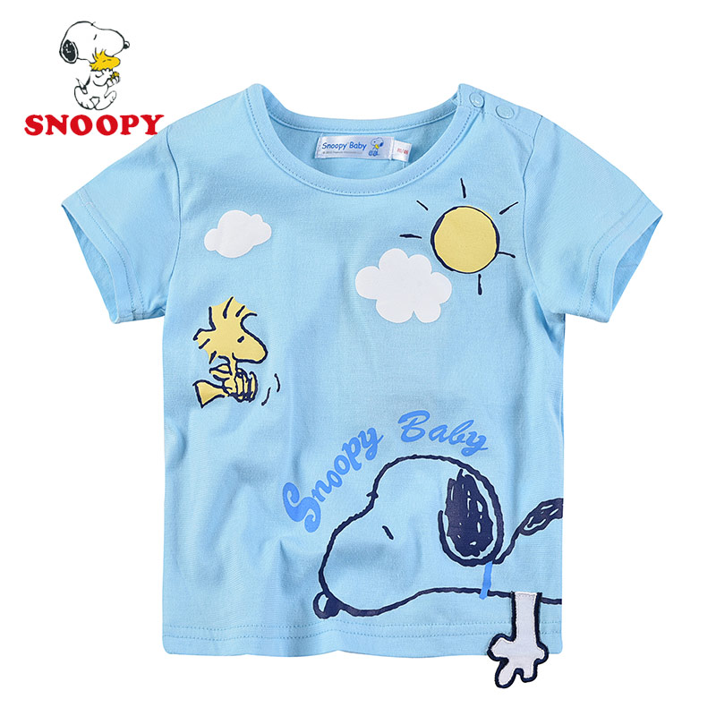 史努比童装专柜正品2015婴幼儿童纯棉夏款snoopy圆领短袖T恤上衣