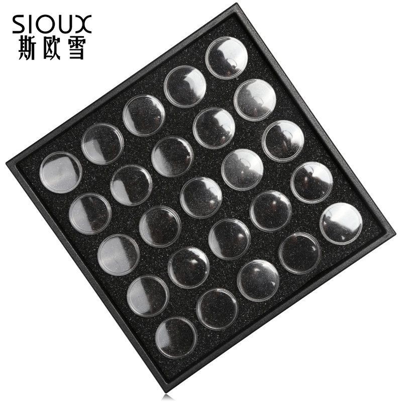 SIOUX美甲工具 收纳盒 奥钻盒 木质高档带绒饰品盒 美甲专用展示