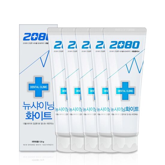 韩国[集货] [AEKYUNG/爱敬] 2080 新亮白牙膏 120gx5个