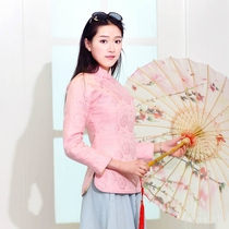Improved Tang dress women's literary and artistic Republic of China style long-sleeved cheongsam top winter and spring Chinese style women's clothing ethnic style women's clothing