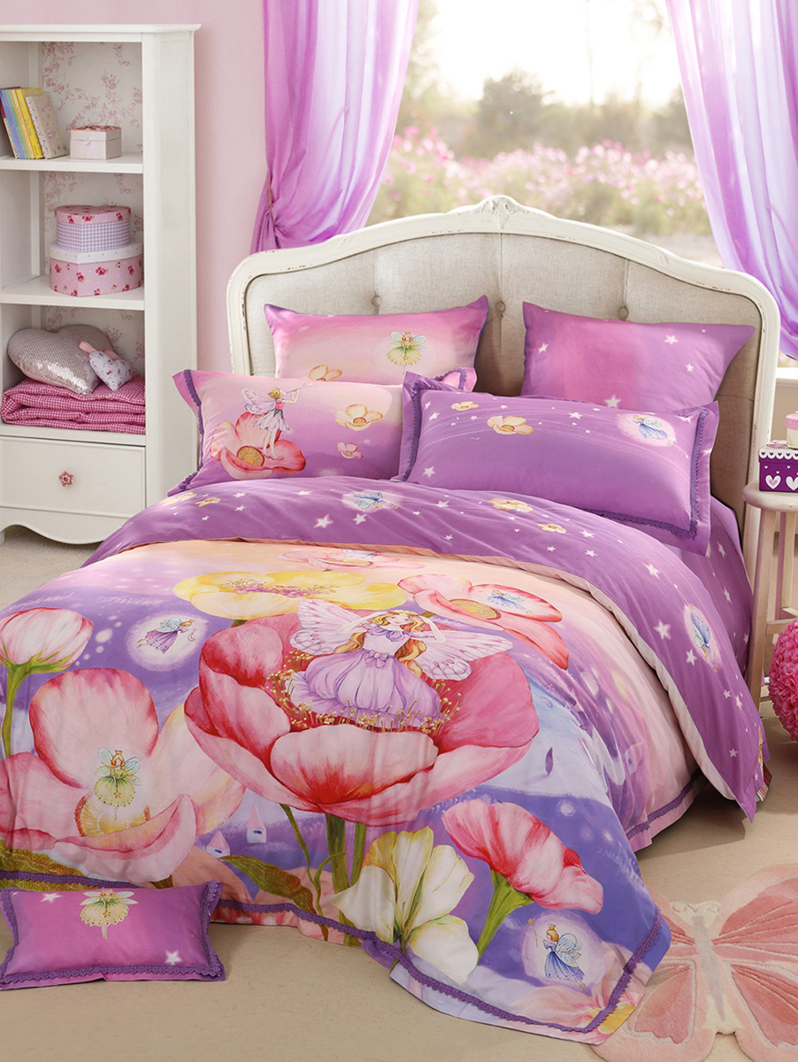 Luolai Kids/罗莱儿童 蝴蝶仙子全棉六件套1.2米床