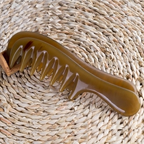 Natural white horn comb thickened wide teeth Large handle Head massage comb Long hair Curly hair comb Anti-hair loss anti-white hair