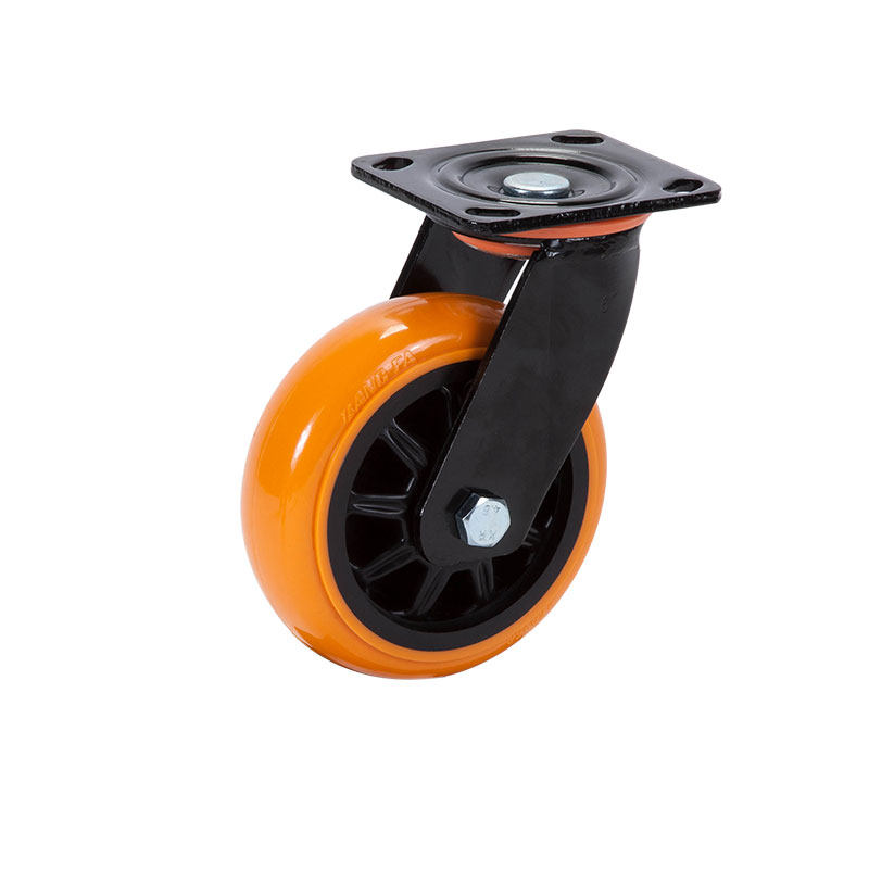 6-inch universal heavy duty small trolley flat wheels towed polyurethane wheels with brake foot wheel thickened without marks