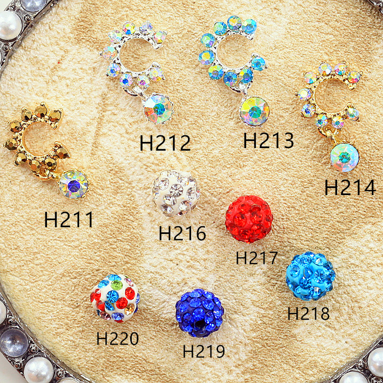 魔香日系美甲饰品 金色花朵合金钻甲油胶光疗胶钻吊饰H211-H221