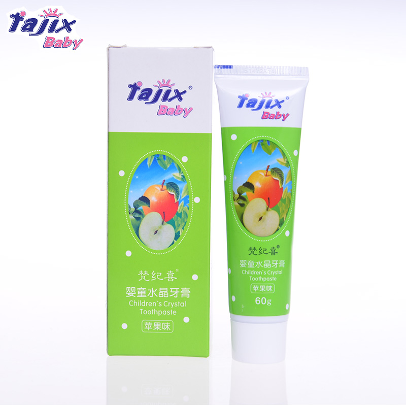 梵纪喜儿童牙膏宝宝无氟可食幼儿护齿可吞咽防蛀牙水晶苹果味60g