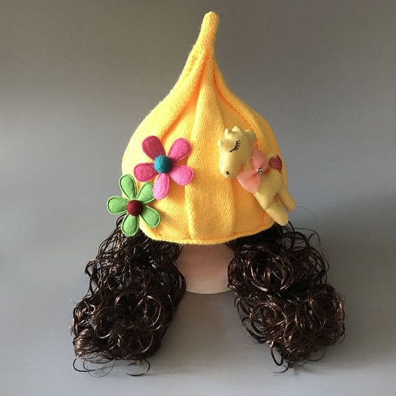 Korean version of the baby hat autumn and winter baby child 3-6-12 months 1-2-4 years old girl child wig hat