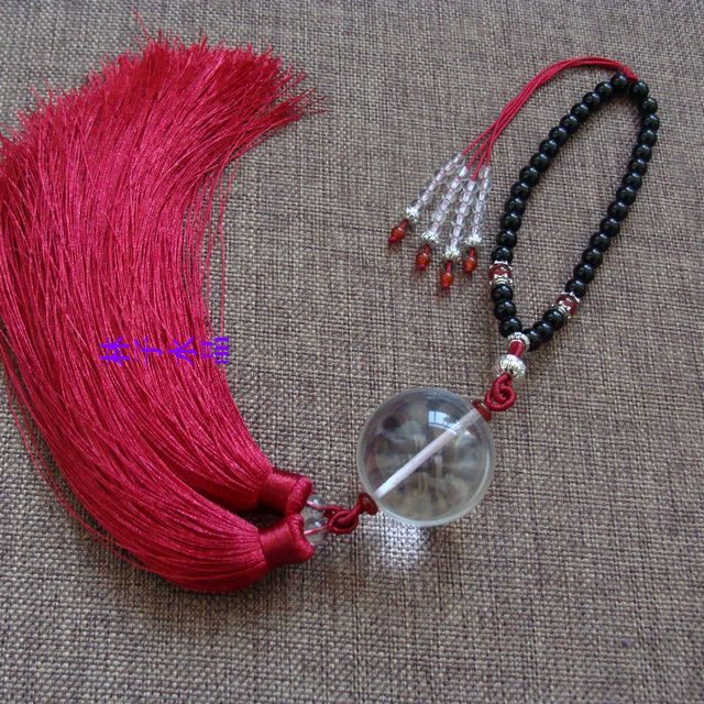 Natural White Water Crystal Ball Rearview Mirror Car Pendant Safe Home Car Accessories Upscale Car Pendant