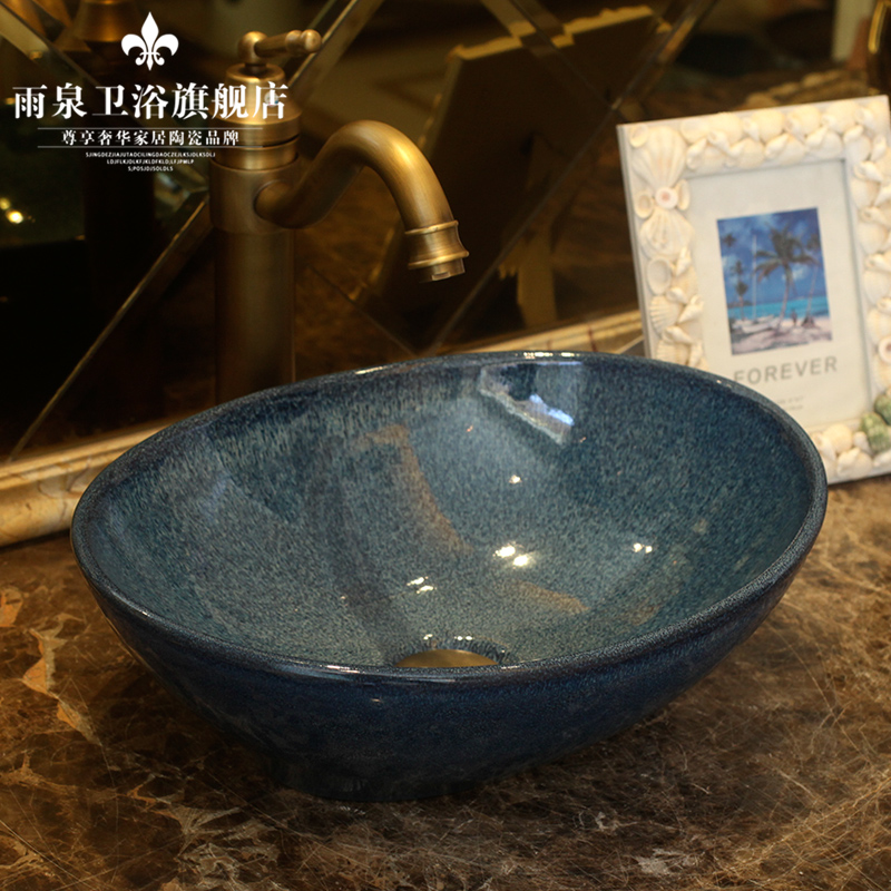 Jingdezhen ceramic toilet stage basin rain spring art for wash basin, small family the lavatory toilet lavabo