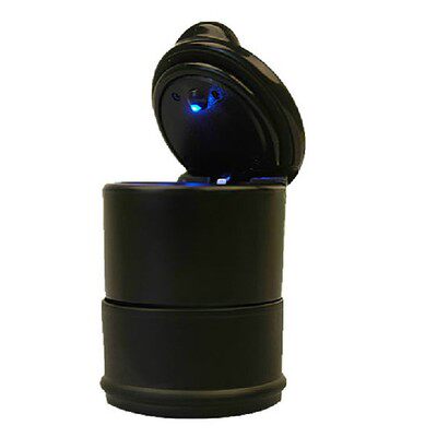 车用烟灰缸创意汽车烟灰缸带LED灯 高阻燃PBT材料车载烟灰缸