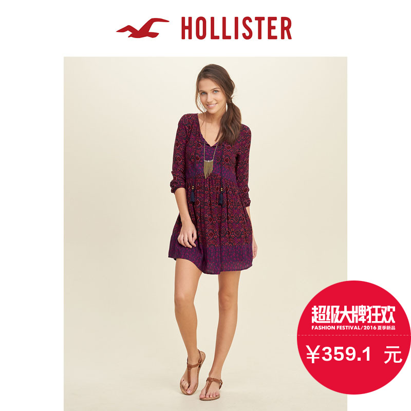 Hollister 混合印花连衣裙 女 122935