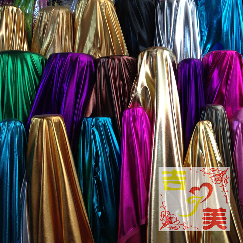 Jimei bronzing spandex fabric spandex full version four-sided elastic fabric stage costume background decorative fabric