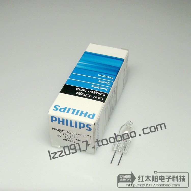 Import Philips PHILIPS 7388 6V20W Microscope halogen lamp Pearl G4 spectrophotometer bulb