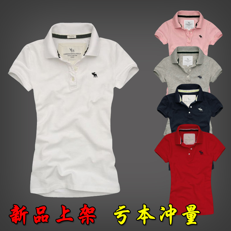 Lapel Short-Sleeved T-Shirt for Women, Pure Cotton, Summer Wear, Deer Print, Women's Sports Casual Plus Size Polo Shirt, Slim Fit Student Top