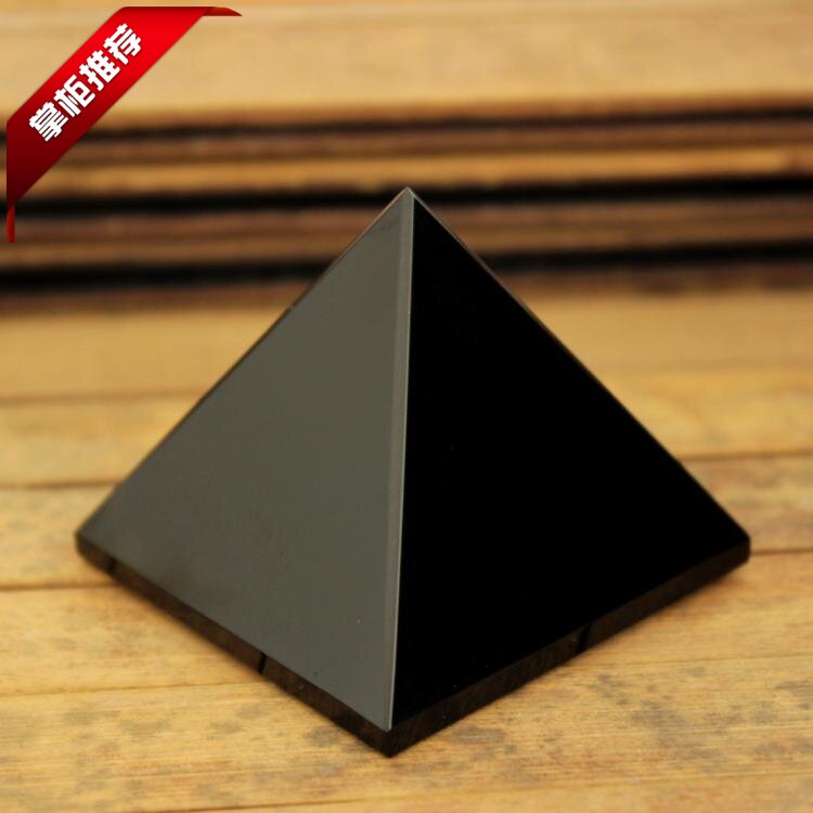 Natural Obsidian Pyramid Crystal ornaments Lucky Transporter Nafu jewelry Anti-villain energy block