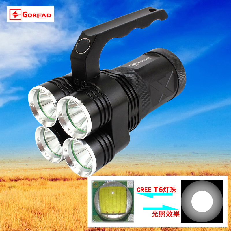 Y60 four-head portable lamp T6 searchlight LED intense light charging cylinder security mine lamp outdoor lighting flashlight lamp