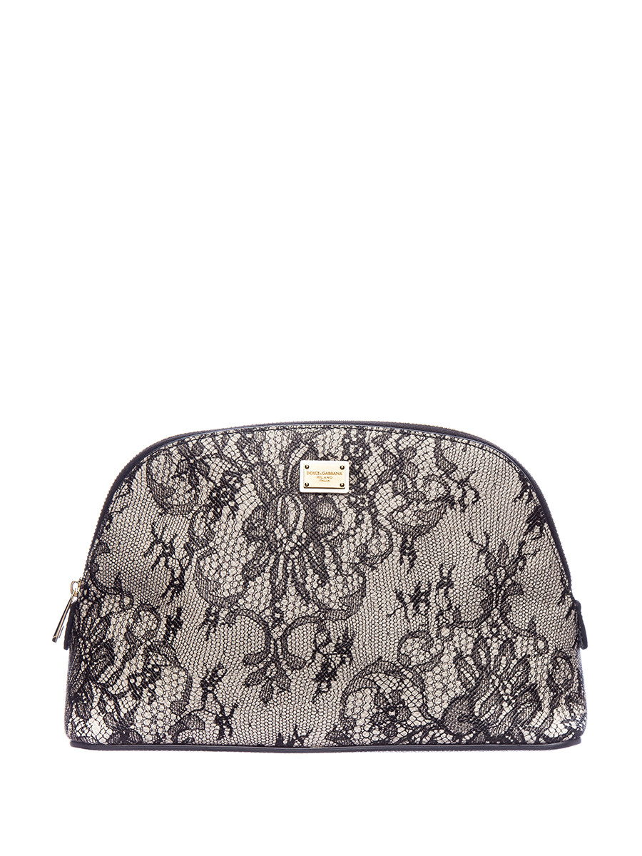 Dolce&Gabbana 拼色花朵图案饺子造型大号收纳包