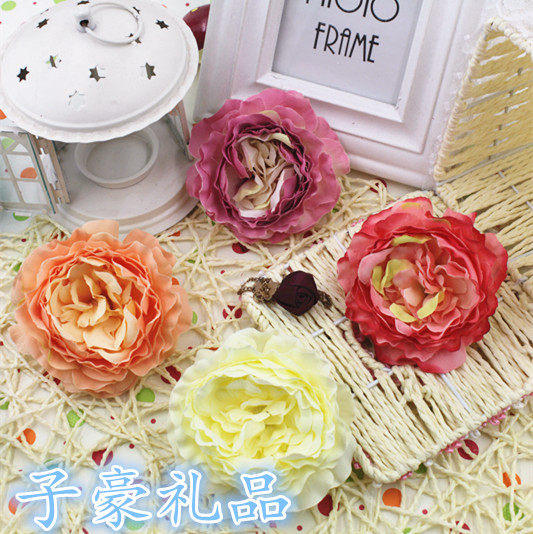 Emulated peony floral silk bouquet DIY chest floral head decorated with hats decorated with flowers 8CM