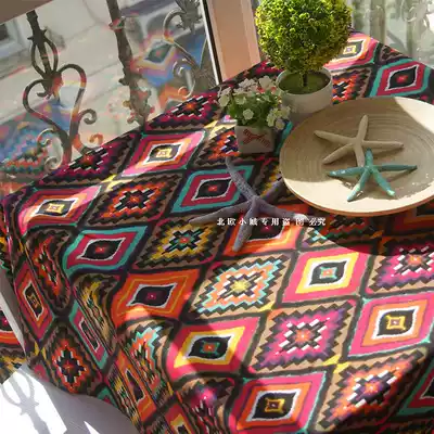 American retro cotton linen table cloth bohemian rectangular tablecloth National style shooting tea table cloth tablecloth cover