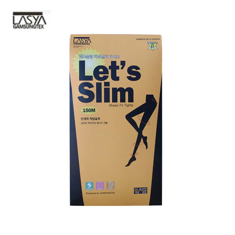 韩国正品直邮Let's slim瘦腿袜初春款秋冬款压力裤连裤袜150M黑