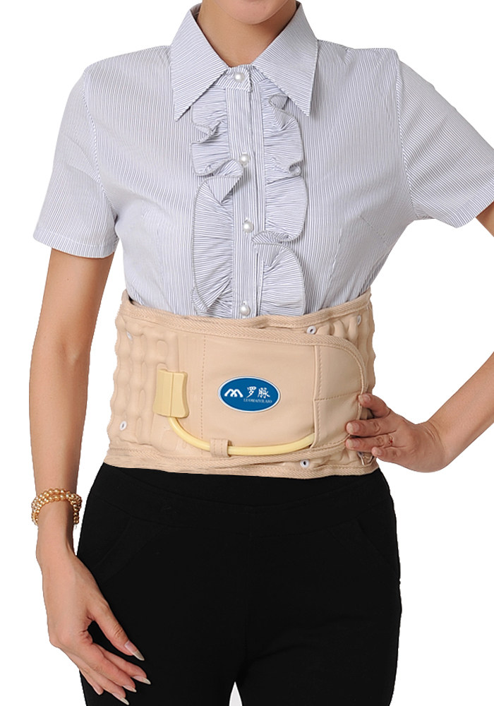 Romai inflatable lumbar belt support for lumbar spinal disc lumbar muscle strain chest waist retractors