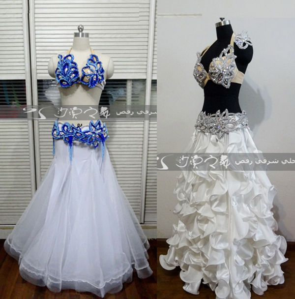 Belly Dance Play Out Suit Suit Fish Tailwind Blue White Elegant Wind Performance Suit Private Bookings