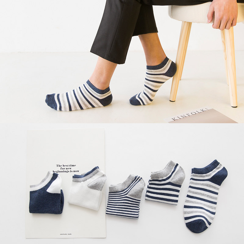 Socks men's Korean version of low-top short tube socks Cotton men's socks deodorant sweat absorption summer thin shallow invisible boat socks