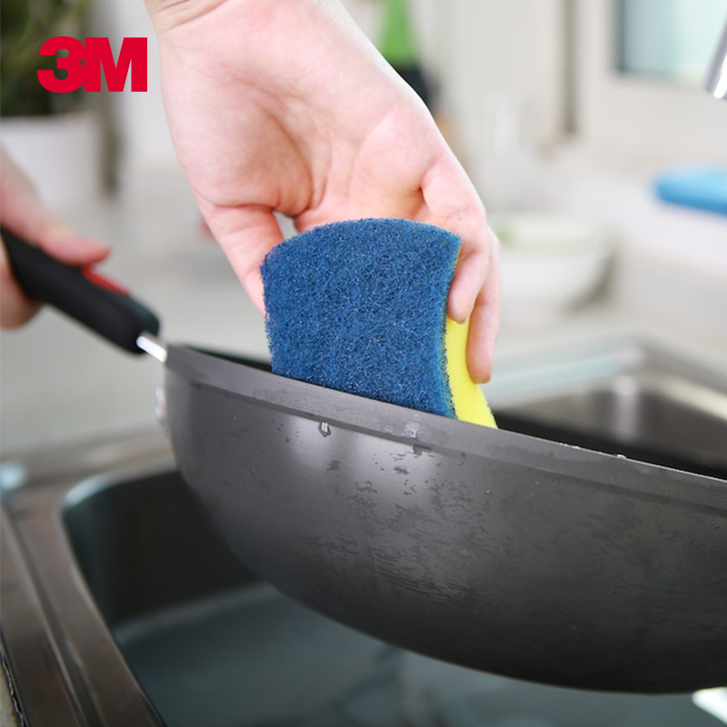 3M 思高 防刮擦海绵百洁布2片 不粘锅 不锈钢厨具 只留干净不留痕