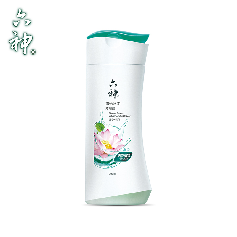 上海家化六神清怡冰爽沐浴露（莲心+荷花）200ml天然植物洁肤配方