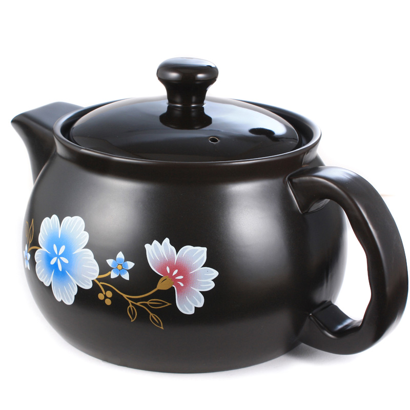 4-liter two-piece hot pot saucepan black crystal stove special pot ceramic stew casserole casserole boiling porridge pot boiling soup pot Light Wave Stove