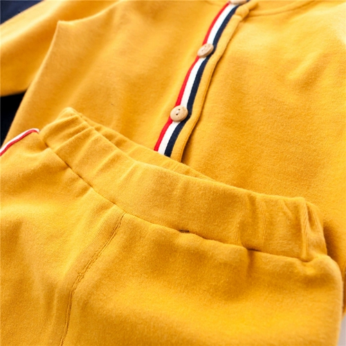 Детский осенний спортивный хлопковый комплект для новорожденных, кардиган, детские осенние штаны для выхода на улицу, 0-1 лет, осенний сезон