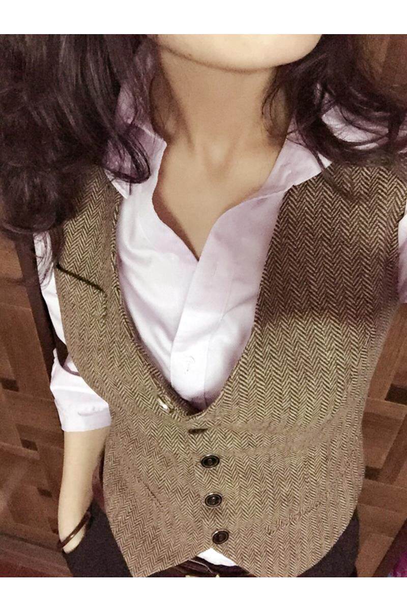 2020 Winter Handsome British Wind Ms Neutral Retro Autumn Vest Fixed Becket Costume Short Female