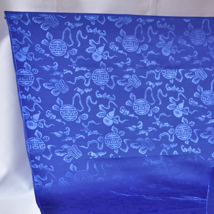Tibetan Eight Lucky Satin Fabric Eight Treasures Fabric Decorative Fabric Blue Eight Lucky Satin