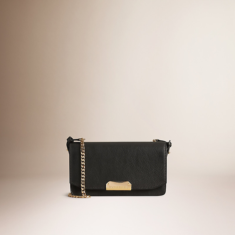 BURBERRY/博柏利链饰皮革手拿包 39969331